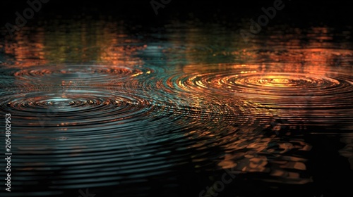 Symphony of wingbeats visualized as ripple waves over pond, auditory visual