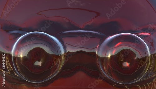 Abstract Reflective Bubble Background 3D Render