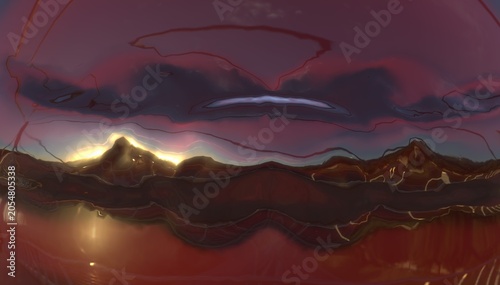 Abstract Purple Metallic Landscape Background 3D Render