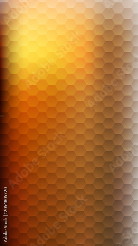 An abstract digital graphic featuring a continuous hexagonal honeycomb mesh pattern overlaying a smooth and modern gradient background.