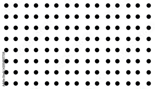 Konstfotografi Minimalist vector illustration featuring repeating black circles on white backgr