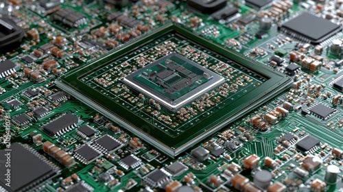 Obraz na płótnie Server Grade PCB with BGA Socket and MLCC Capacitors