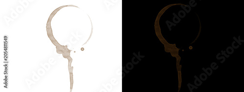 Obraz na płótnie Gold Hoop Earring with Long Chain Dangle Isolated Cutout