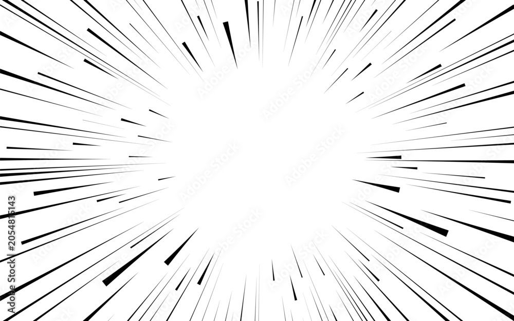Fototapeta premium Comic book black and white speed lines background.