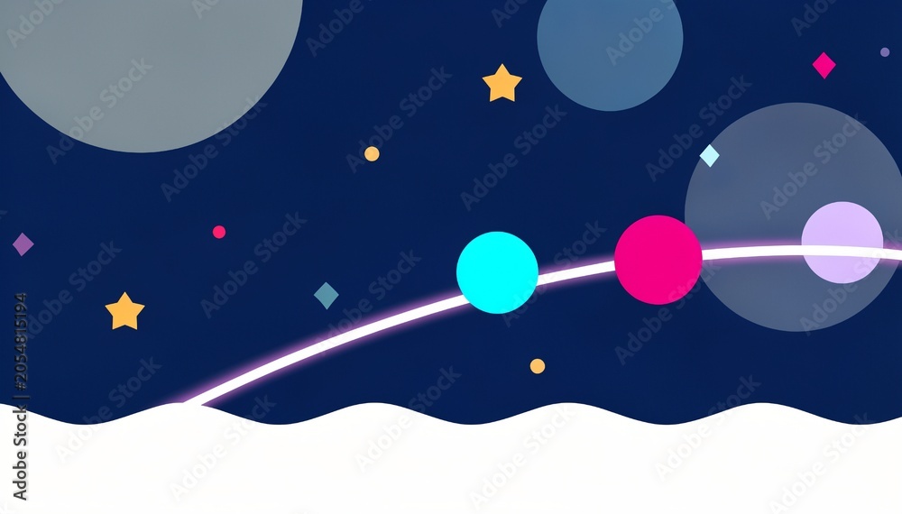 Naklejka premium Cartoon Style Dreamy Space Background