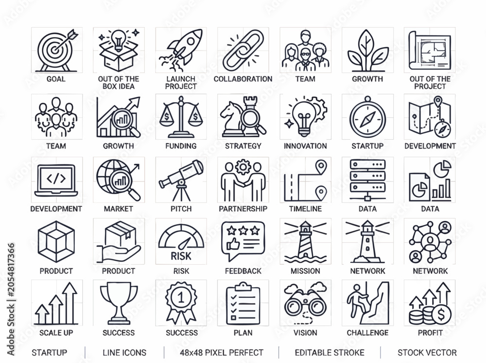 Fototapeta premium Business Icons Vector Graphic Set.