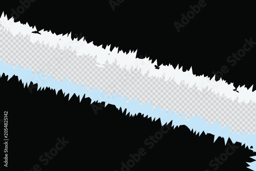 Foto Torn paper edges with a transparent background showcasing a jagged distressed ae