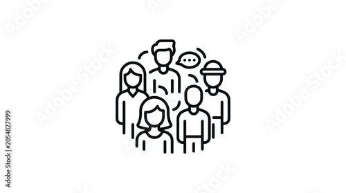 Canvastavla Diverse group of people in a circular arrangement.