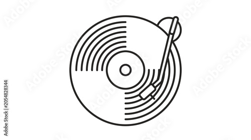 Fotografie Record player with stylus playing vinyl icon.