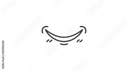 Quadro su tela Minimalist happy smile icon with dimple accents.