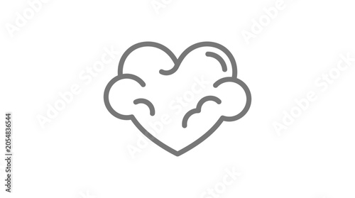 Single heart shaped cloud outline in the sky.