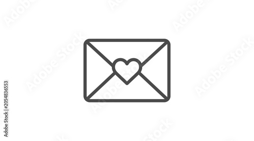 Small envelope icon featuring a central heart motif.