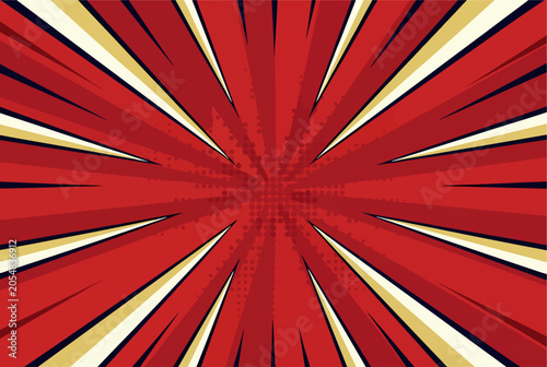 Dramatic Action Rays Spreading Across a Vibrant Comic Style Scene