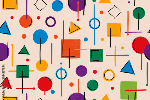 Fun and lively geometric pattern perfect for creative design applications