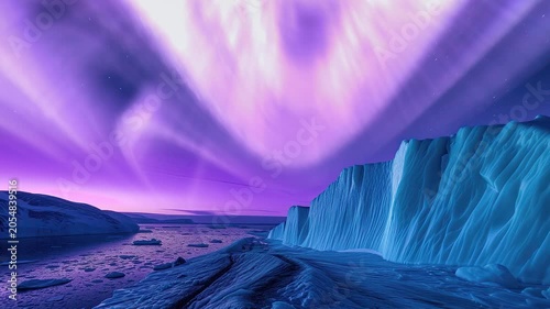 Greenland Aurora Purple in the Starry Sky Pan L Generative AI