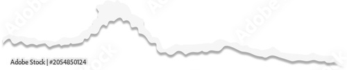 Abstract white paper tear vector graphic element on transparent background