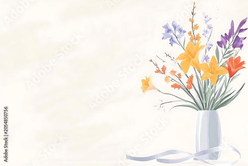 Elegant bouquet in white vase