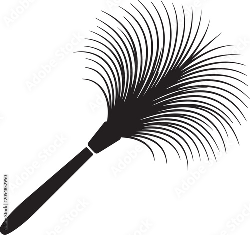 Tableau sur toile Elegant feather duster silhouette icon, minimalist vector graphic design for cleaning, housekeeping, and home maintenance services, isolated on a plain background for easy use