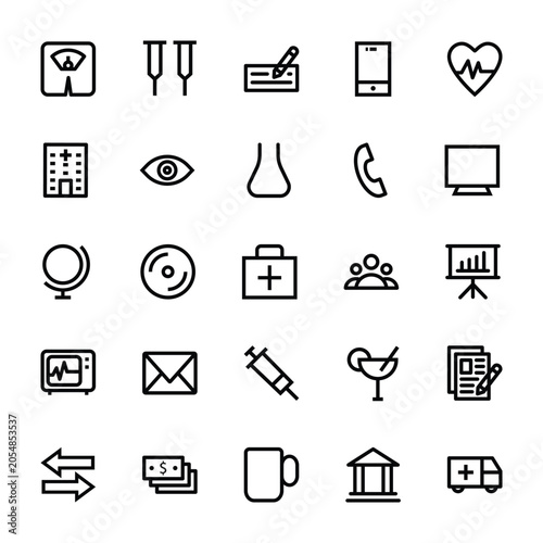Outline icons for Medical and Health