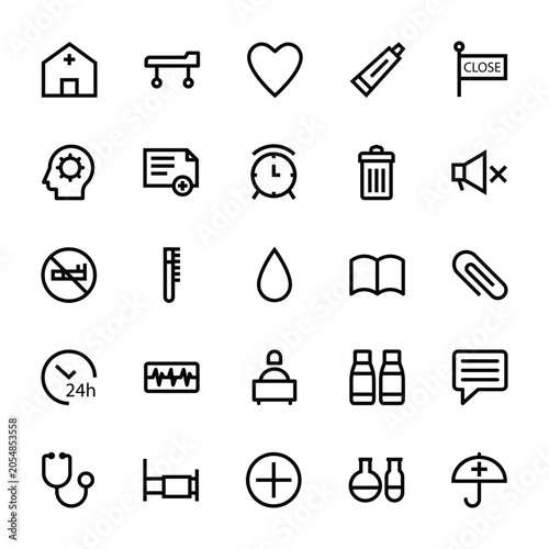 Outline icons for Medical and Health