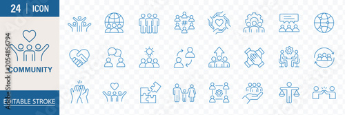 Obraz na płótnie Modern Community web icons in line style