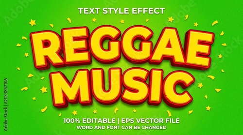 Reggae Music Text Effect Editable 3D Style