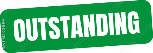 Schilderij op canvas Outstanding green sticker, stamp, or label vector illustration for excellent performance