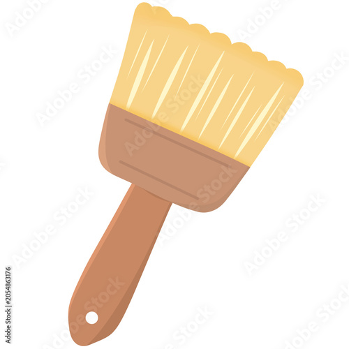 Wide Paint Brush Illustration Isolated on Transparent Background