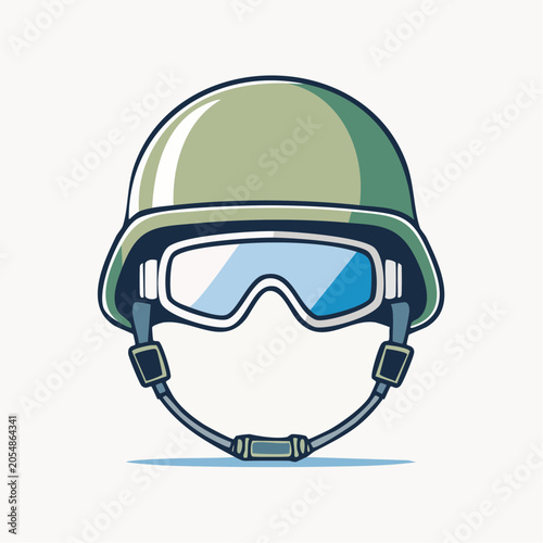 Military Helmet with Goggles