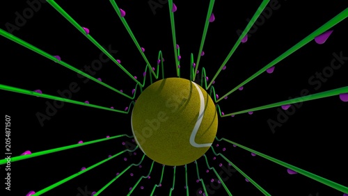 Obraz na płótnie Ball air friction, known as aerodynamic drag, is a force that opposes the motion of a ball traveling through the air