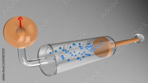 Fotografija Boyle's Law states that the pressure of a given mass of an ideal gas is inversely proportional to its volume, provided the temperature and amount of gas remain constant