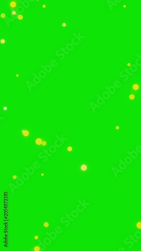 Floating Yellow Particle Overlay on Green Screen