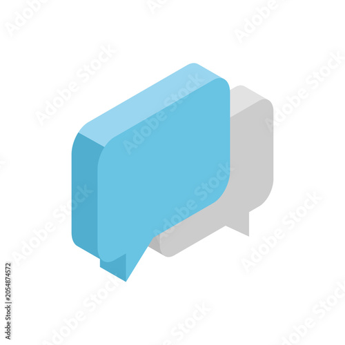 Communication isometric icon. Speech bubbles. Dialogue