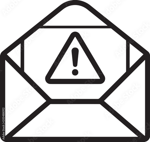 Warning envelope icon with exclamation mark