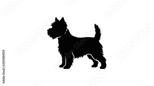 Slika na platnu West highland white terrier dog silhouette standing in profile