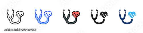 Heart Health Icon Collection With Multiple Styles