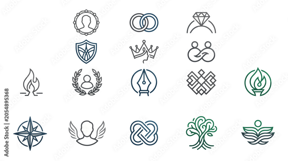Fototapeta premium Collection of Minimalist Line Icons