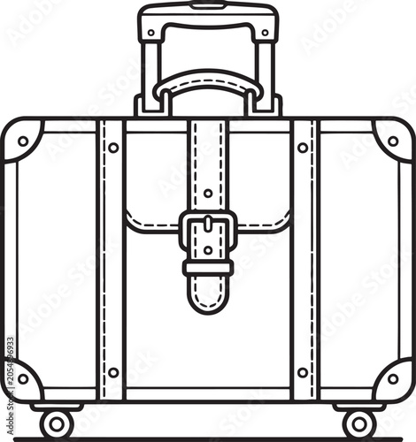 Vintage suitcase with retractable handle