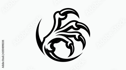 Sharp monster claw with curved talons in a stylized tribal design