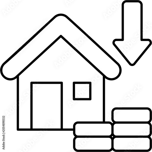 Foto Line Art Asset Decline Icon