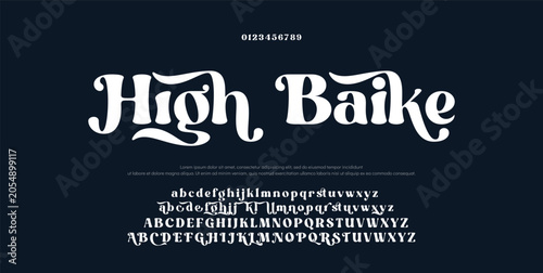 Heigh Baik Elegant alphabet letters font logo. Typography luxury classic lettering serif fonts decorative wedding vintage retro logos, design for fashion,beauty shop and brand . vector illustration
