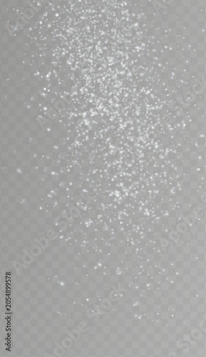 Transparent png sparkling white dust particles overlay with light bokeh effect isolated on transparent background for magical winter snowflake design and festive holiday decoration floating sparks