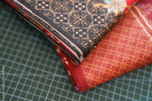 Photos Batik Fabric on the Cutting Board