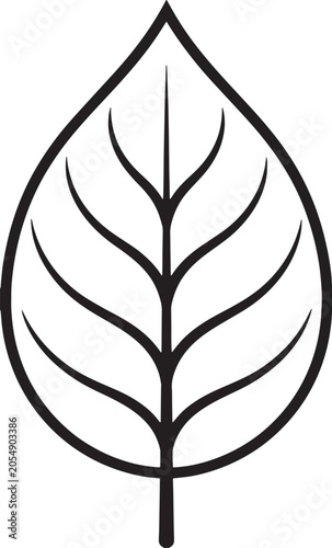 Simple black leaf illustration vector