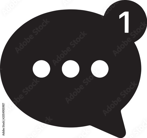 Speech bubble icon with number one
