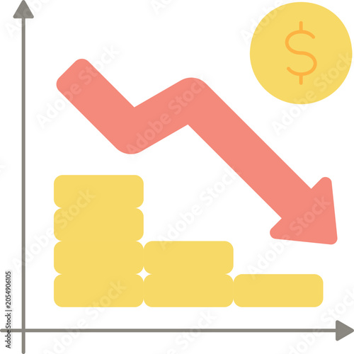 Bild auf Leinwand Deflation Zone Illustration
