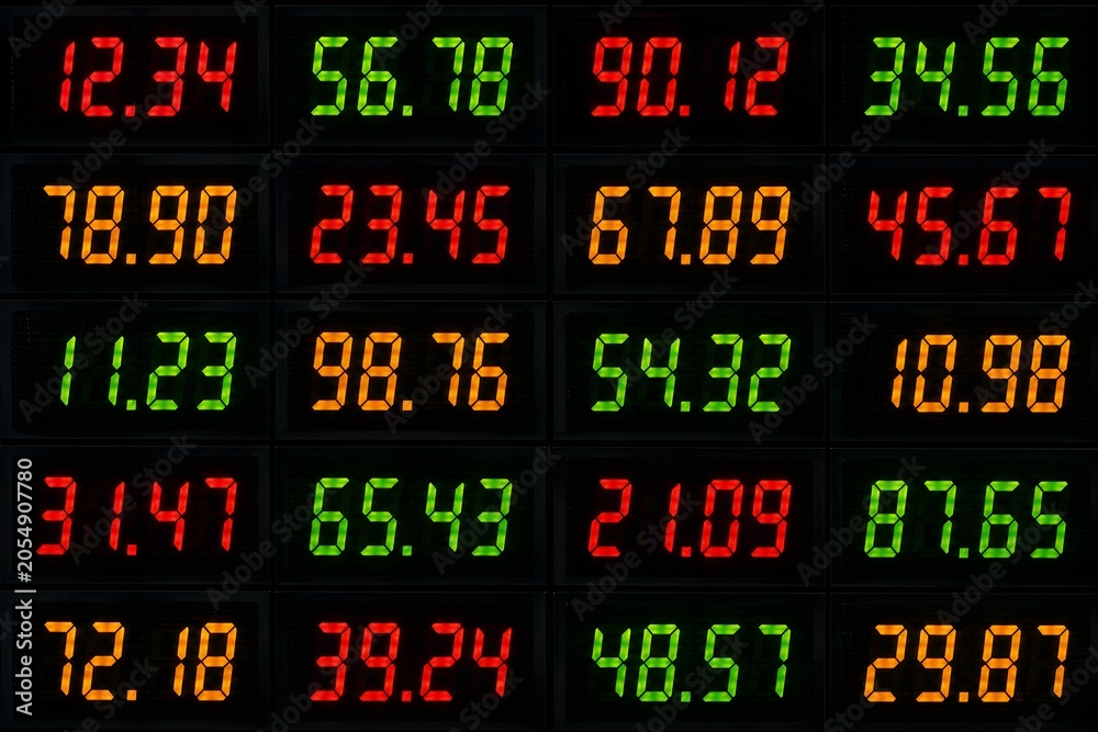 Fototapeta premium Series Generic Price Digits Placeholder Numbers Digital Display Grid Abstract Pattern