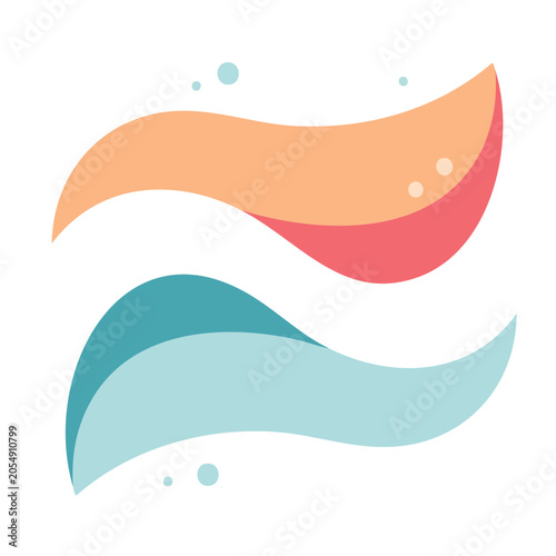Abstract Wave Shapes Flat Design Vector