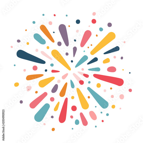 Colorful Burst Shape Flat Design Vector