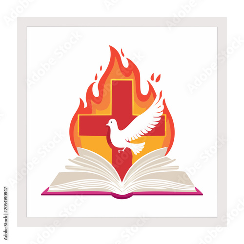 Cross Fire Dove Graphic